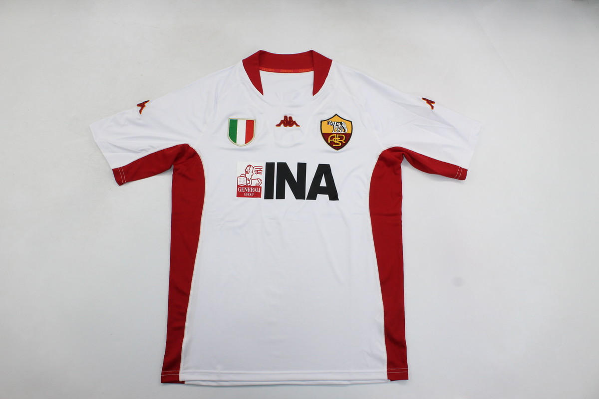 AAA Quality Roma 01/02 Away White Soccer Jersey